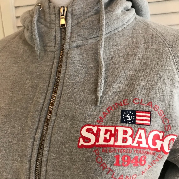 Sebago Classic Zip Front Hoodie Sweatshirt Women's Heather Gray Jacket Size M - Picture 4 of 9